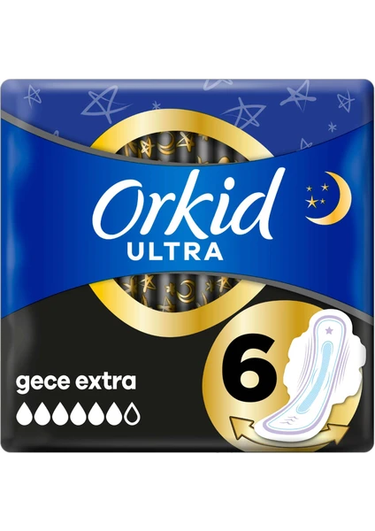 Ultra Extra Gece Extra 6 Adet Tekli Paket Hijyenik Ped