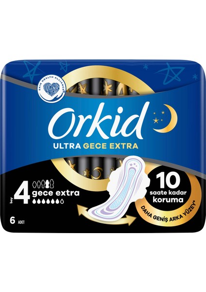 Ultra Extra Gece Extra 6 Adet Tekli Paket Hijyenik Ped