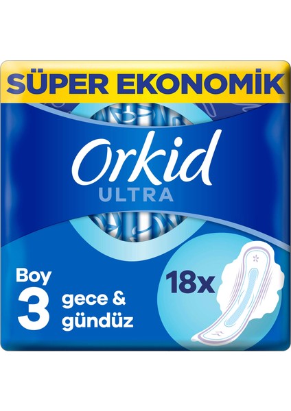 Ultra Ekstra Hijyenik Ped Gece Süper Ekonomik Paket 18 Ped