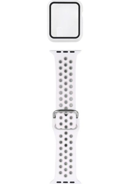Silikon Yedek Kayış Watch Uyumluband + Koruyucu Kılıf Ekran Koruyucu ile Set Apple Watch Uyumlu Serisi 3 & 2 & 1 42MM (Yurt Dışından)