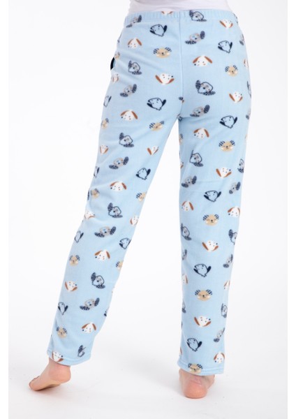 Kadın 450-11 Köpek Desenli Cepli Polar Tek Alt Mavi fırsatları