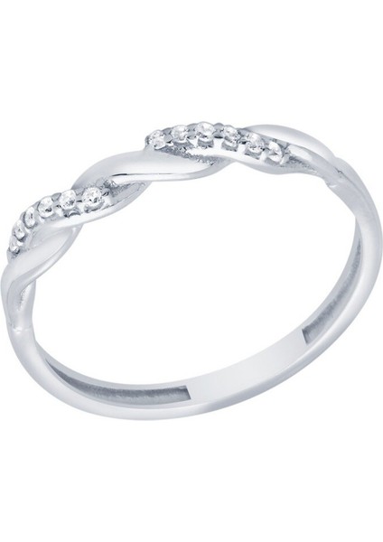 Beyaz Altın 14 Ayar Trend Yüzük