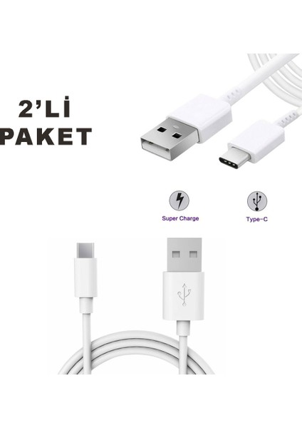 Xiaomi Mi USB To Type-C Data Cable White -Beyaz Kablo 1 Mt. B91175C0027036