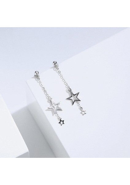 Lbq-4 Adet Gümüş Kaplama Hollow Yıldız Kolye Damla Küpe Kadınlar Için Zarif Gümüş Kaplama Püskül (Yurt Dışından) fiyatları