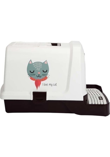 Kapalı Kedi Tuvaleti Kedi Aşkı Desenli 69 x 42 x 41 cm fiyatları