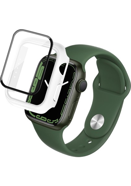 Apple Watch Uyumlu Series 7 45MM Için Temperli Pc Hepsi Bir Arada Kılıf (Yurt Dışından)