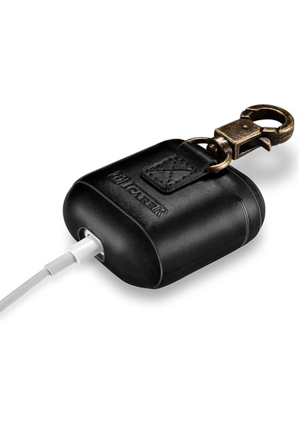 Yüzük Toka Retro Kulaklık Kılıfı Airpods Için 1/2-Siyah (Yurt Dışından) modelleri