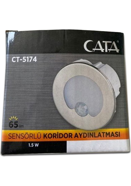 CT-5174 1.5W Koridor LED Armatür Sensörlü 6400K Beyaz