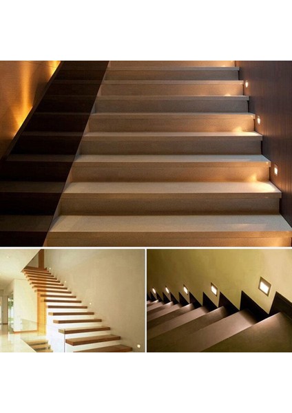 AH07-00834 0.8W Sensörlü Kare LED Merdiven ve Duvar Armatürü 6500K Beyaz modelleri