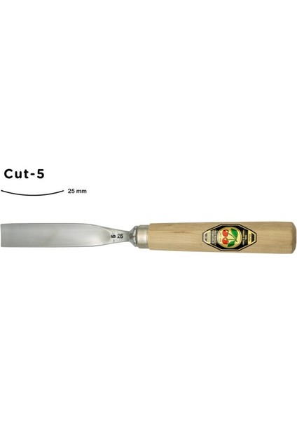 Düz Oluklu Ağız Oyma Iskarpelası Cut5 - 25MM