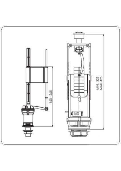 0132 3/6 Lt. Iki Kademeli Hidro Flatör Iç Takım (0132), Çift Kademeli Iç Takım 3/6 Litre