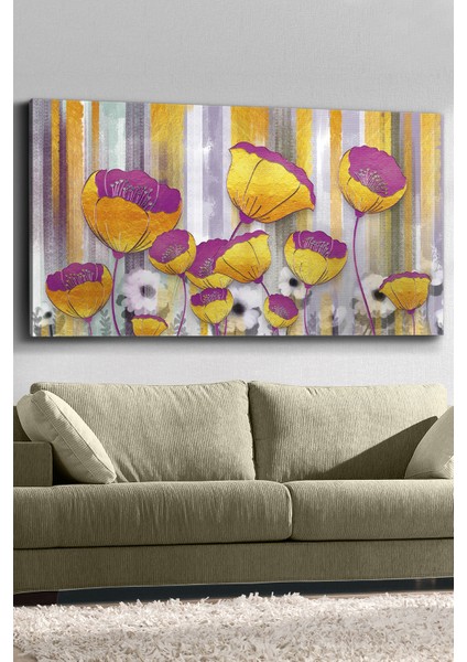 Renkli Çiçekler Tek Parça Kanvas Canvas Tablo