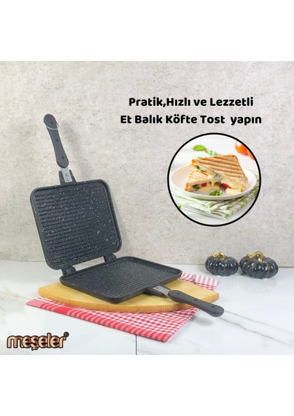 Ocak Üstü Granit Döküm El Tost ve Çok Amaçlı Grill Tava 26 cm