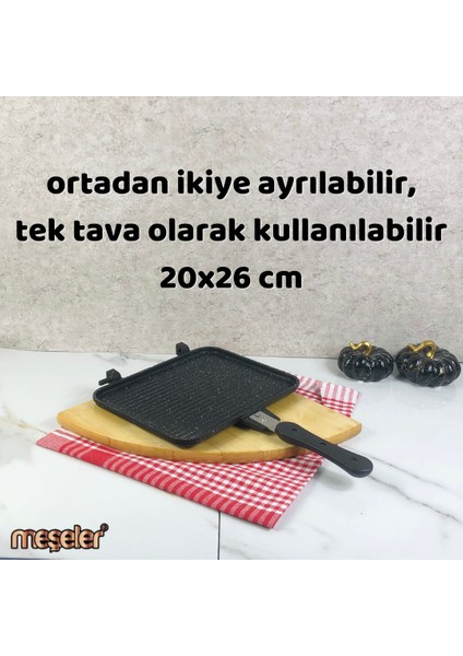 Ocak Üstü Granit Döküm El Tost ve Çok Amaçlı Grill Tava 26 cm modelleri