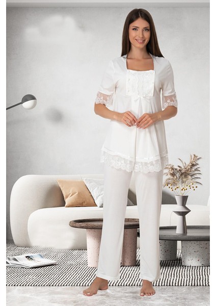 Diğer Dantelli Lohusa Pijama Takım Effort 6032