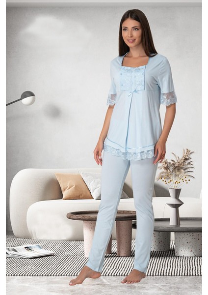 Diğer Dantelli Lohusa Pijama Takım Effort 6032