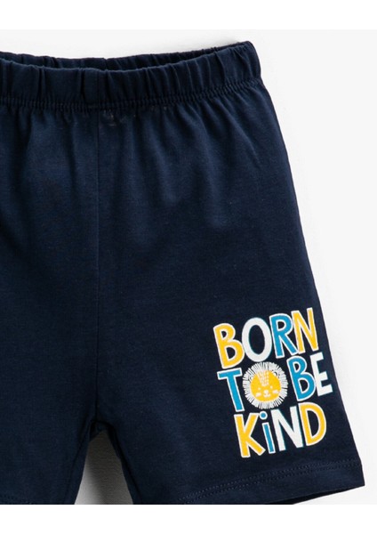 Erkek Bebek Slogan Baskılı Şort Pamuklu modelleri