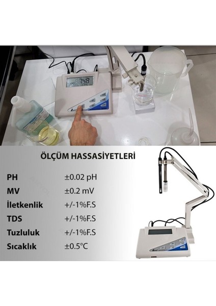 Az 86505 Ph, Mv, Iletkenlik, Tds, Tuzluluk, Sıcaklık Ölçer