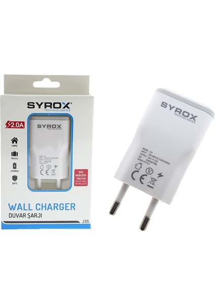 USB Şarj Adaptörü 2 Amper Şarj Başlık J35