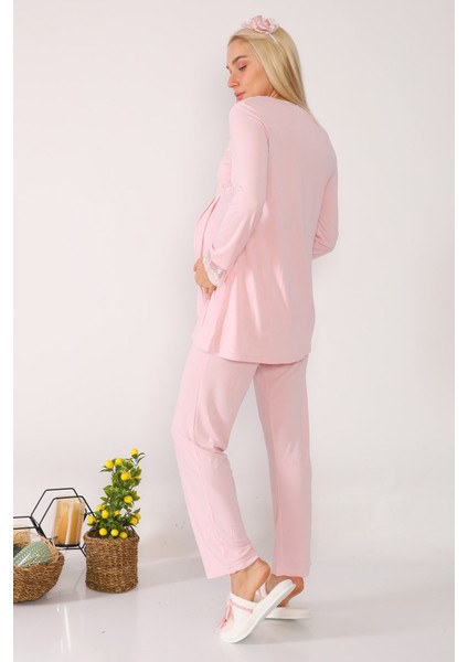 Lohusa Hamile 2603 Pembe Lohusa Pijama