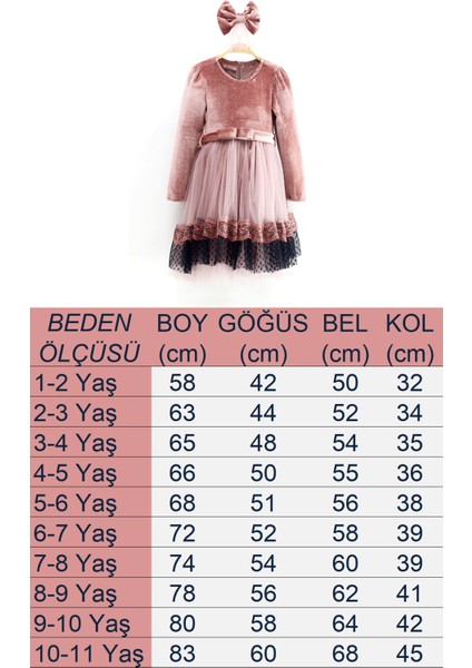 Asortik Kız Çocuk Kadife Kumaş Tül Detaylı Diz Boyu Tokalı Elbise-ELB-0003 fiyatları