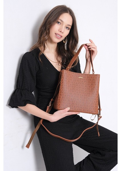 Kadın Gofraj Kabartma Baskılı 3 Bölmeli Postacı ve Omuz Çantası fiyatları