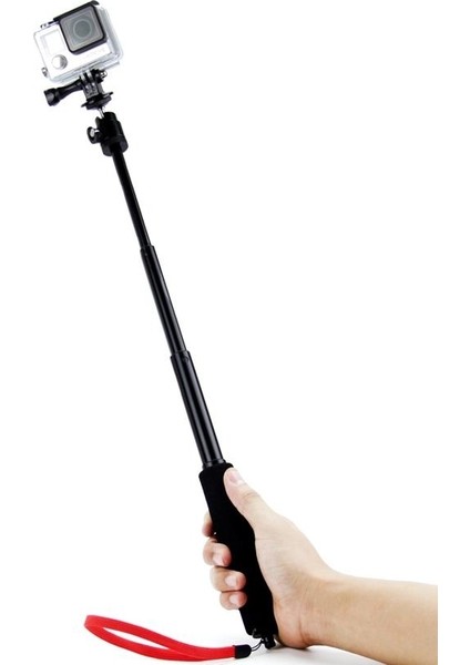 GP54 Gopro 10 Eken H9R Sjcam SJ5000 SJ4000 Sj6 Sj7 Aksiyon Kamera Uyumlu 50 cm Kademeli Açılabilir Mopod Selfie Çubuğu modelleri