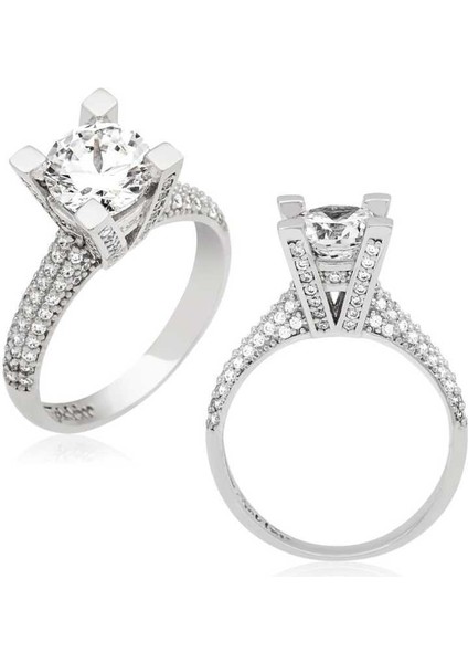 Gümüş Tek Taş Bayan Yüzük