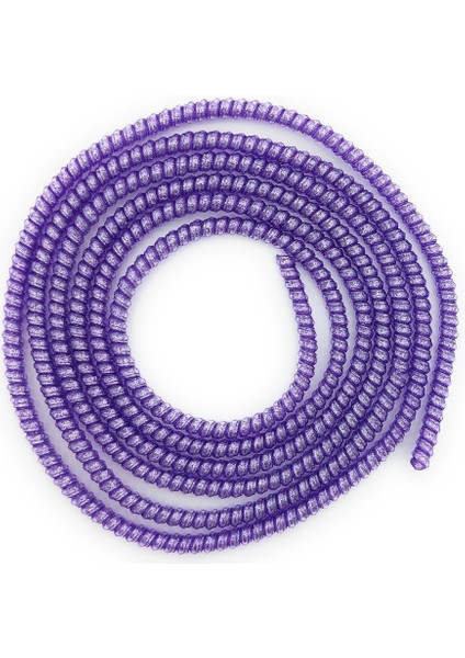 Kablo Kordon Koruyucu Spiral Sarma Kılıf Koruma Mor Glitter