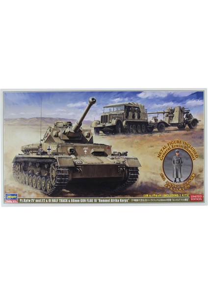 30046 1/72 Rommel Afrika Korps (1/32 Metal General Figürü Hediyeli) Askeri Araç Maket Seti