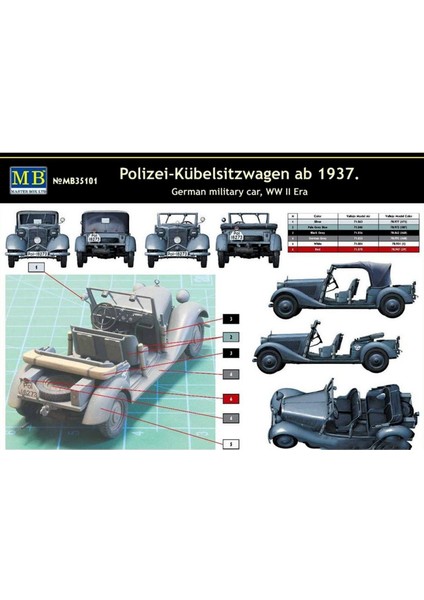 35101 1/35 Polizei-Kuebelsitzwagen Ab 1937, German fiyatları