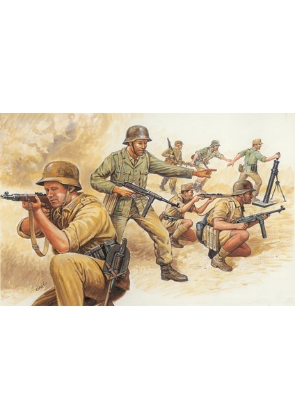 6076S 1/72 Wwıı Alman Afrikakorps Askerleri Demonte Plastik Maketi