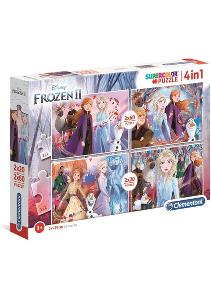 2X20 + 2X60 Parça Puzzle Frozen 2