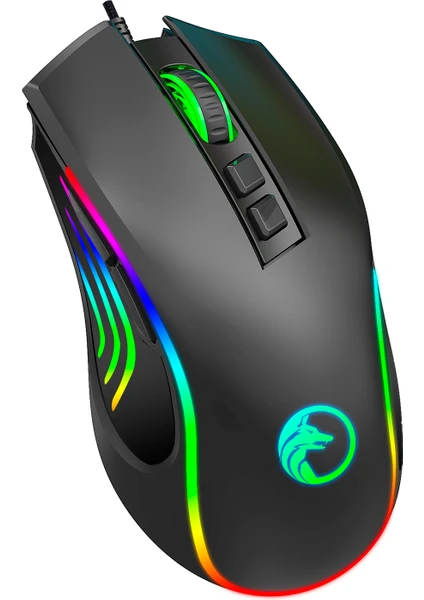 Prime Makro Tuşlu 12800DPI Rgb Ledli Drag Click Oyuncu Mouse