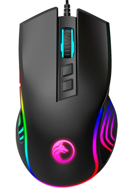 Prime Makro Tuşlu 12800DPI Rgb Ledli Drag Click Oyuncu Mouse