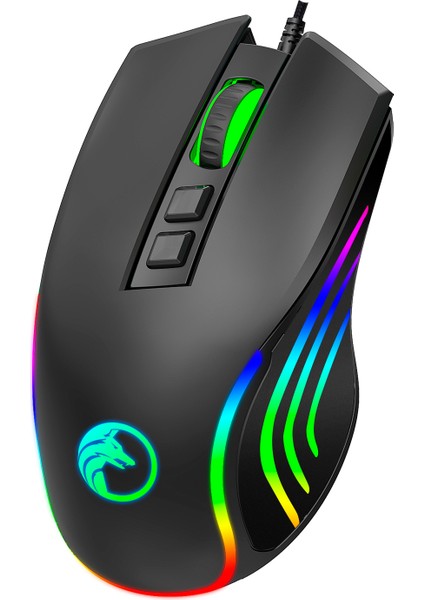 Prime Makro Tuşlu 12800DPI Rgb Ledli Drag Click Oyuncu Mouse