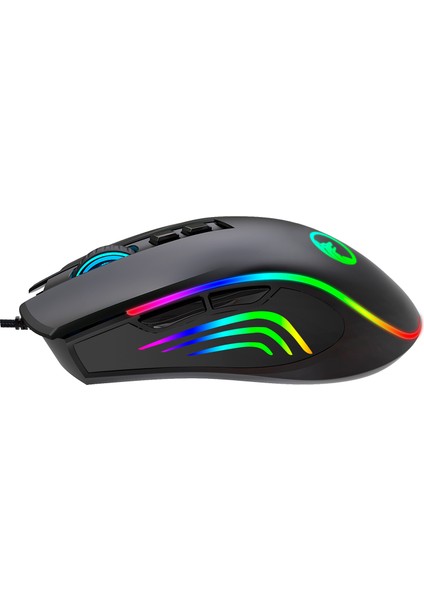 Prime Makro Tuşlu 12800DPI Rgb Ledli Drag Click Oyuncu Mouse