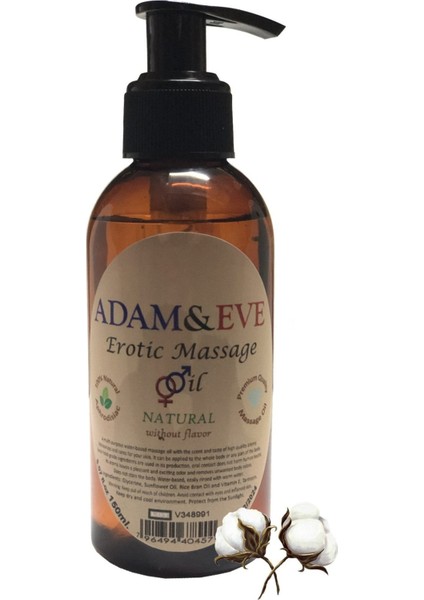 Adam & Eve Natural Massage Oil Kokusuz Vücut Masaj Yağı 2adet 120 Ml