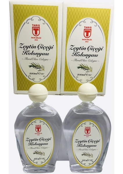 Zeytin Çiçeği Kolonyası 80 Derece 200 ml Cam Şişe - 2'li Set