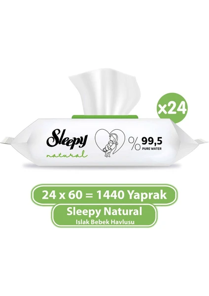 Natural Islak Bebek Havlusu 24x60 (1440 Yaprak)