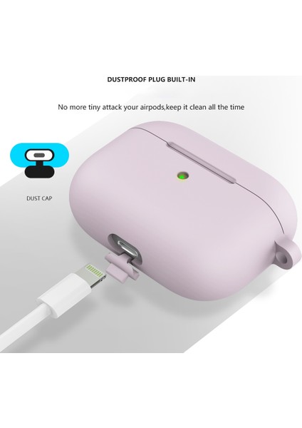 Apple Airpods 3 Için Karabinalı Silikon Koruyucu Kulaklık Kılıfı - Mor (Yurt Dışından) fırsatları