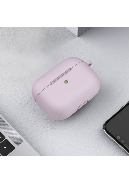 Apple Airpods 3 Için Karabinalı Silikon Koruyucu Kulaklık Kılıfı - Mor (Yurt Dışından) indirimleri