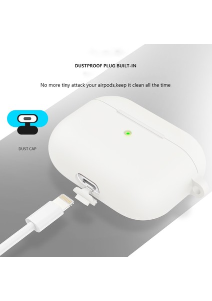 Apple Airpods 3 Için Karabinalı Silikon Koruyucu Kulaklık Kılıfı - Beyaz (Yurt Dışından) fırsatları
