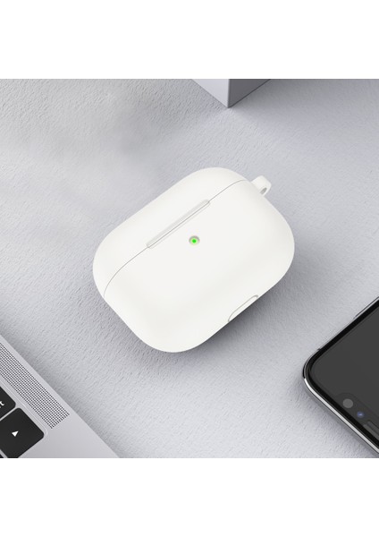 Apple Airpods 3 Için Karabinalı Silikon Koruyucu Kulaklık Kılıfı - Beyaz (Yurt Dışından) indirimleri