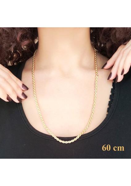 Altın Kaplama 6mm Kalın Burgu Halat Zincir ZN-131 modelleri