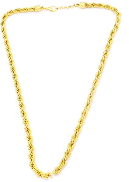 Altın Kaplama 6mm Kalın Burgu Halat Zincir ZN-131 fırsatları