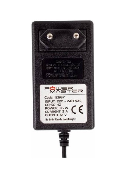 PM-12667 12 V 3A Plastik Kasa Priz Tipi Adaptör 5.5*2.5 Uç