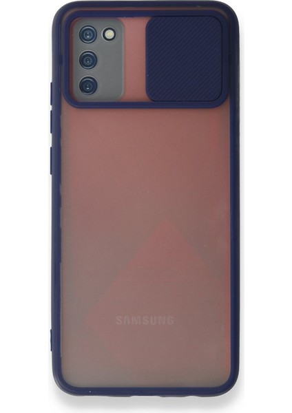 Samsung Galaxy A03S Kılıf Kamera Sürgülü Kılıf Lacivert