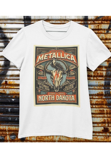 Moda Tasarım Rock Poster Metallica Desenli Baskılı Tişört