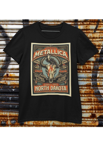 Moda Tasarım Rock Poster Metallica Desenli Baskılı Tişört